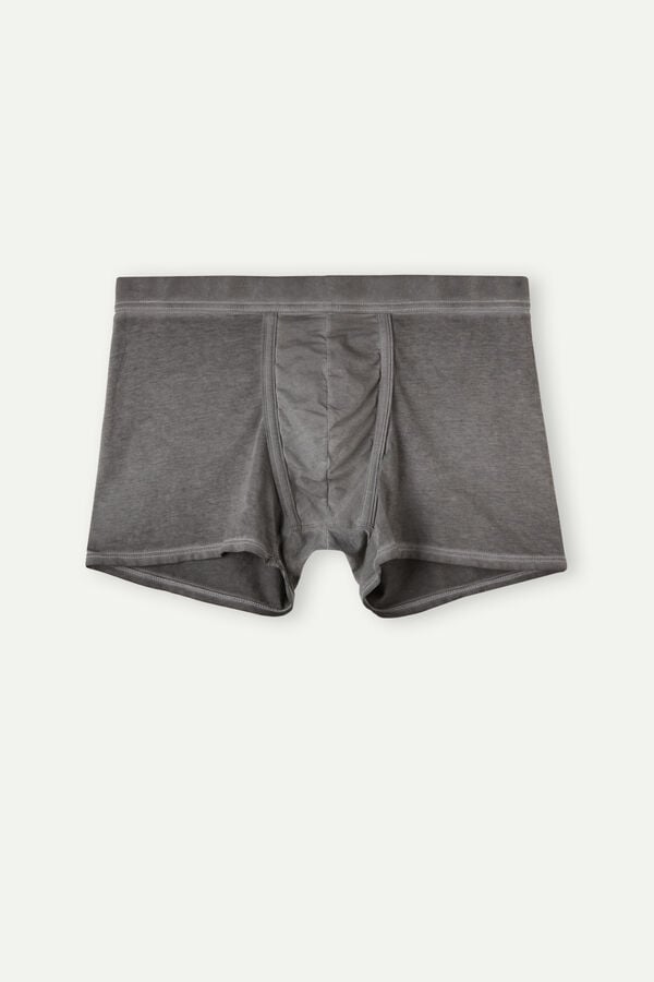 Men Intimissimi Natural Fresh Cotton Boxer Black | 9231768-CX