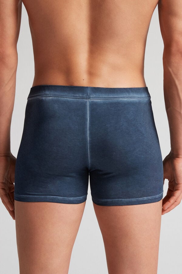 Men Intimissimi Natural Fresh Cotton Boxer Navy | 4305279-TB