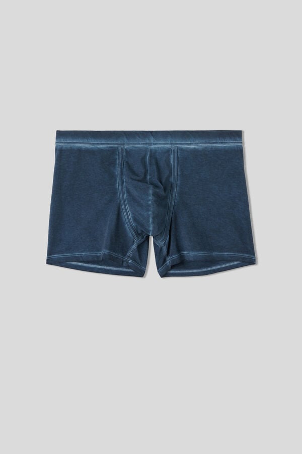 Men Intimissimi Natural Fresh Cotton Boxer Navy | 4305279-TB