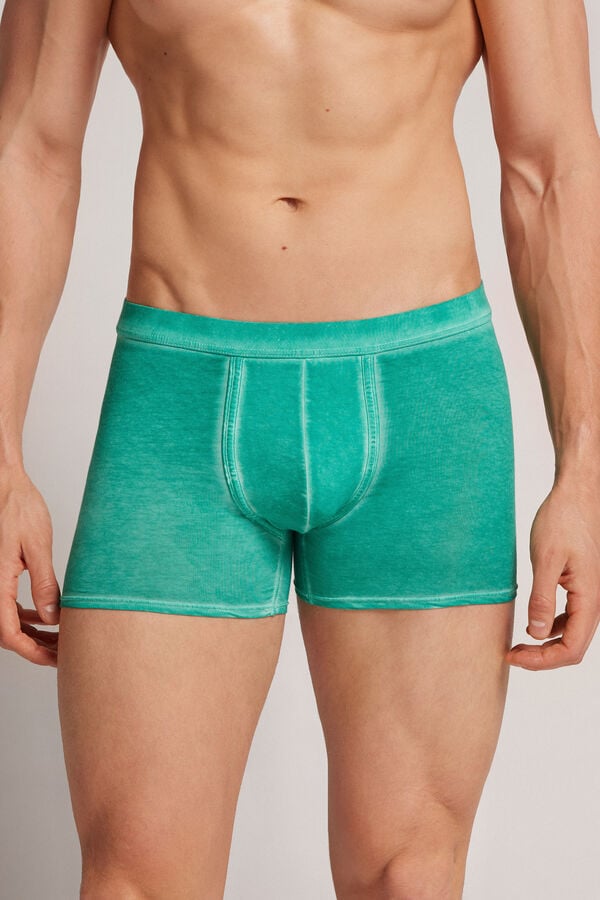 Men Intimissimi Natural Fresh Cotton Boxer Green | 3618295-KI