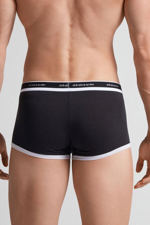 Men Intimissimi Natural Fresh Cotton Boxer Black | 8720495-BZ