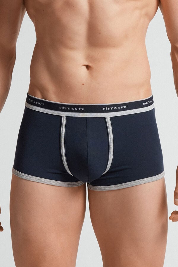 Men Intimissimi Natural Fresh Cotton Boxer Blue / Light Grey | 7458321-CK