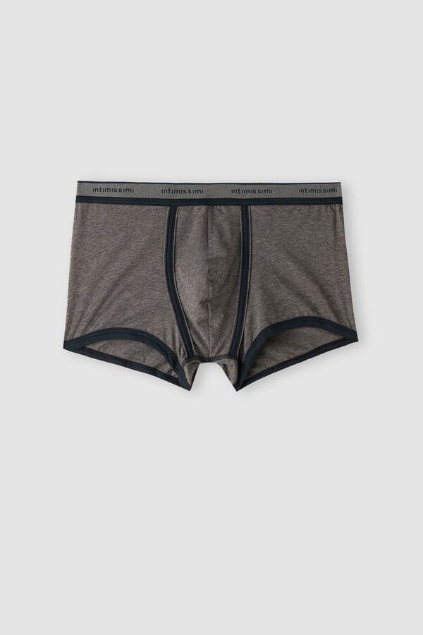 Men Intimissimi Natural Fresh Cotton Boxer Deep Grey / Blue | 0214837-HD