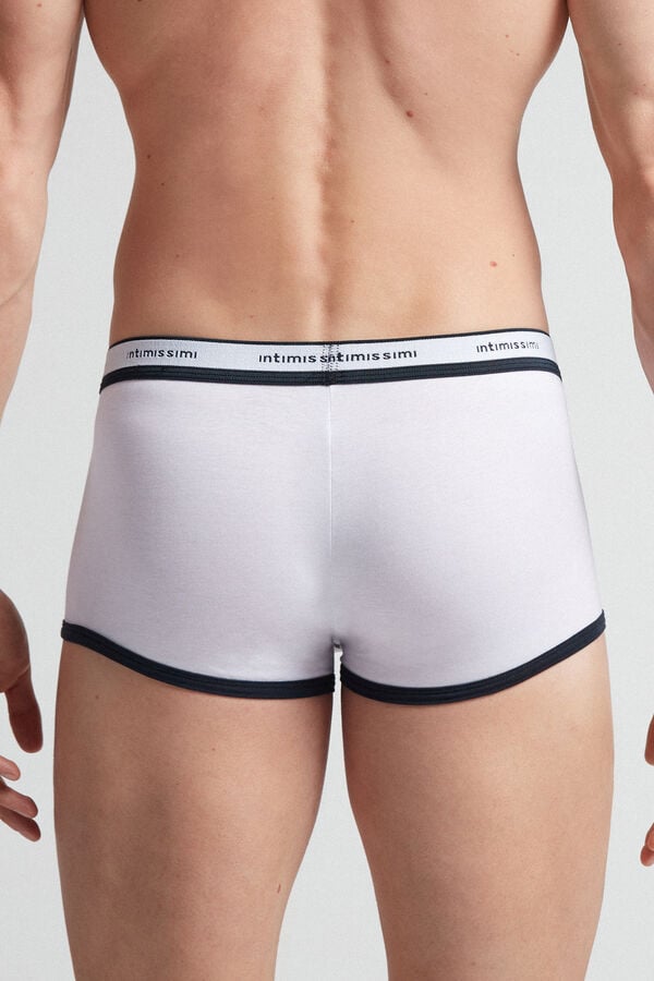 Men Intimissimi Natural Fresh Cotton Boxer White / Blue | 8317406-NC