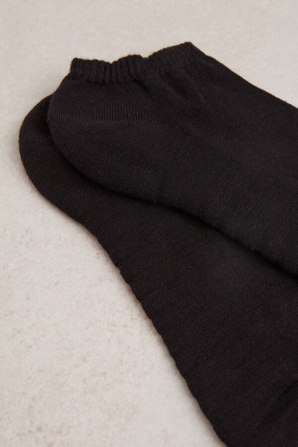 Men Intimissimi No-Show Terrycloth Socks Black | 8520369-YR