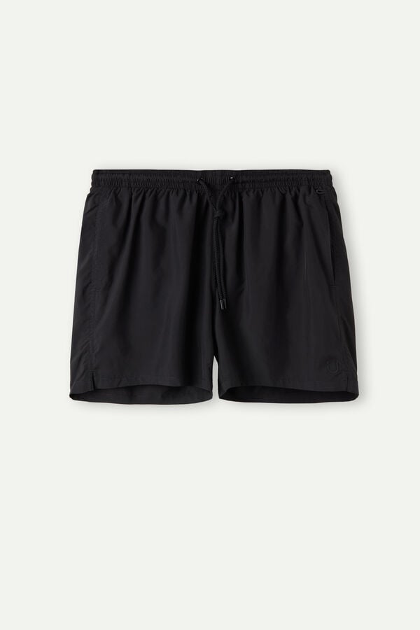 Men Intimissimi Plain Swim Trunks Black | 3594687-FK