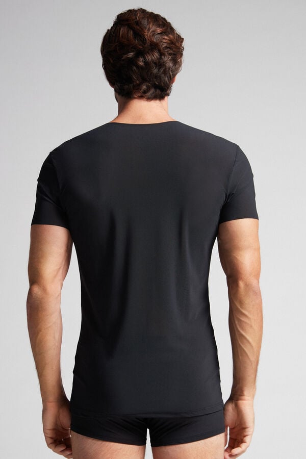 Men Intimissimi Seamless Micromesh T-Shirt Black | 3412986-HI