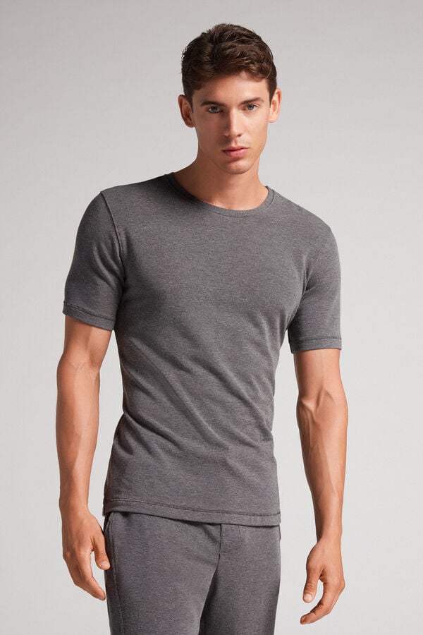 Men Intimissimi Short-Sleeve Modal-Cashmere T-Shirt Deep Grey | 7915086-AX