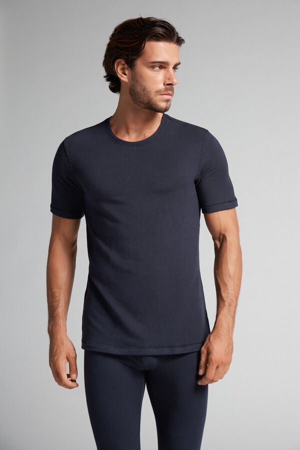 Men Intimissimi Short-Sleeve Modal-Cashmere T-Shirt Black | 7258439-IB