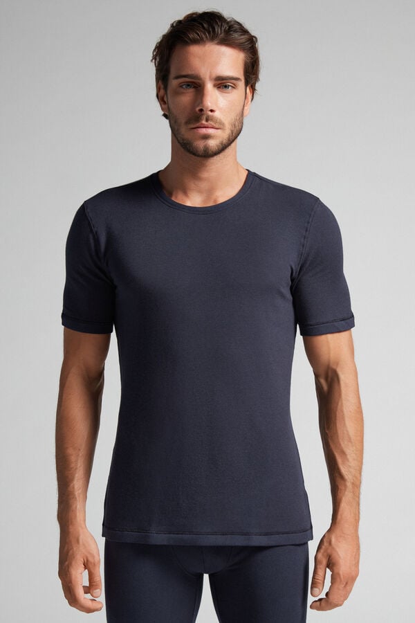 Men Intimissimi Short-Sleeve Modal-Cashmere T-Shirt Black | 7258439-IB