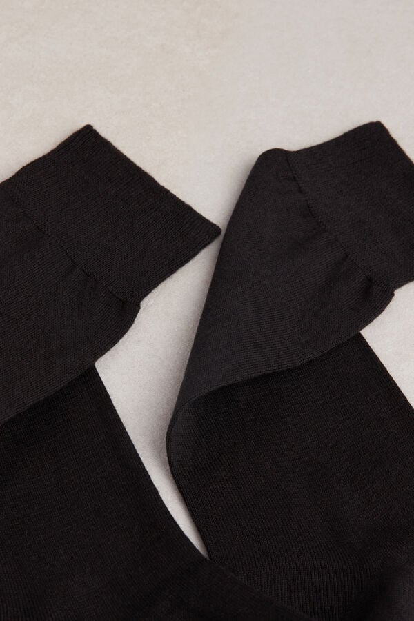 Men Intimissimi Short Chashmere-Silk-Cotton Socks Black | 2176803-CW