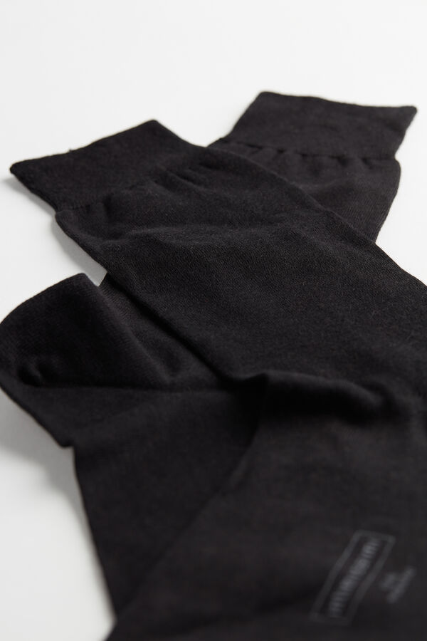 Men Intimissimi Short Chashmere-Silk-Cotton Socks Black | 2176803-CW