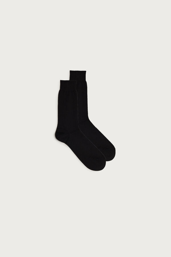 Men Intimissimi Short Chashmere-Silk-Cotton Socks Black | 2176803-CW