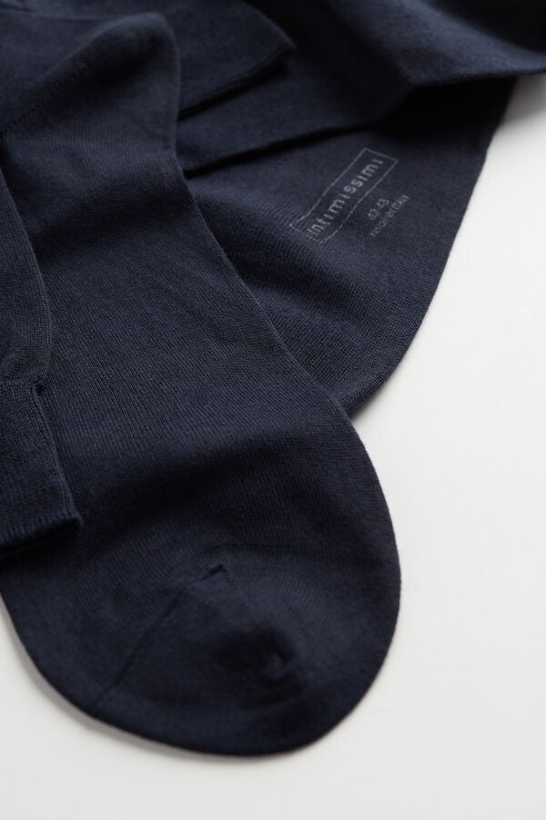 Men Intimissimi Short Chashmere-Silk-Cotton Socks Blue | 8197534-FE