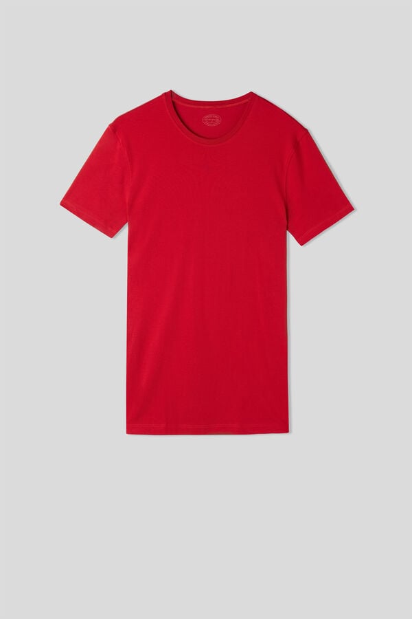 Men Intimissimi Stretch Superior Cotton T-Shirt Red | 1526948-BR