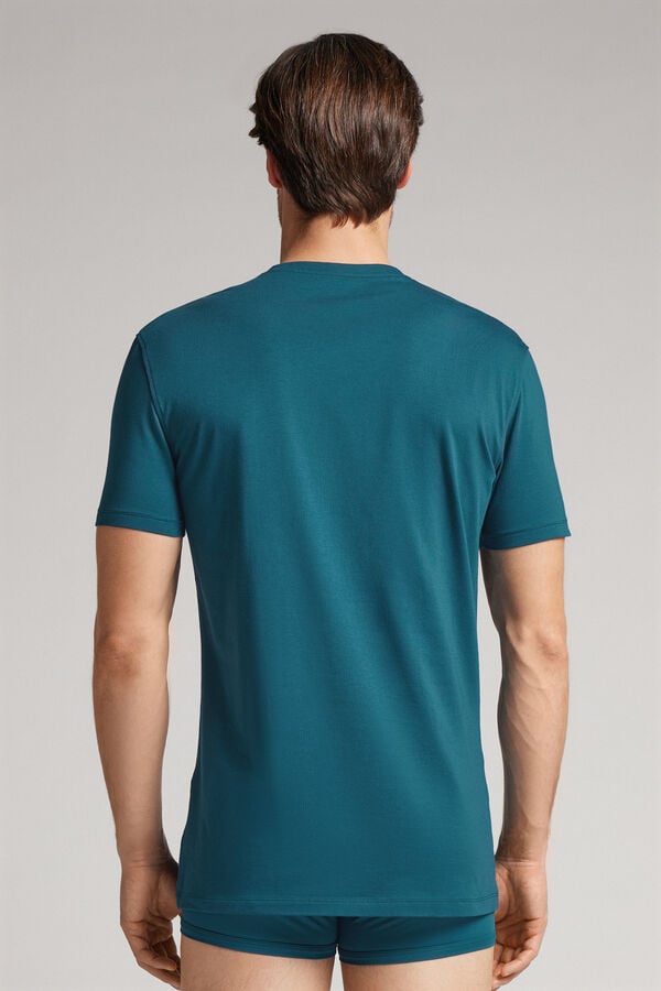 Men Intimissimi Stretch Superior Cotton T-Shirt Green | 7940826-KG