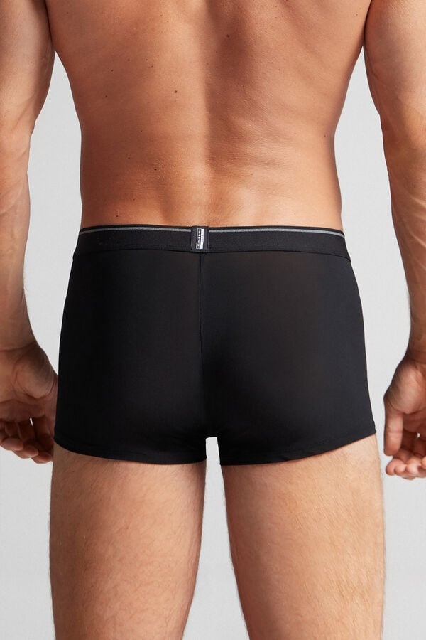 Men Intimissimi Super Fresh Micro-Mesh Boxer Black | 0267318-TI