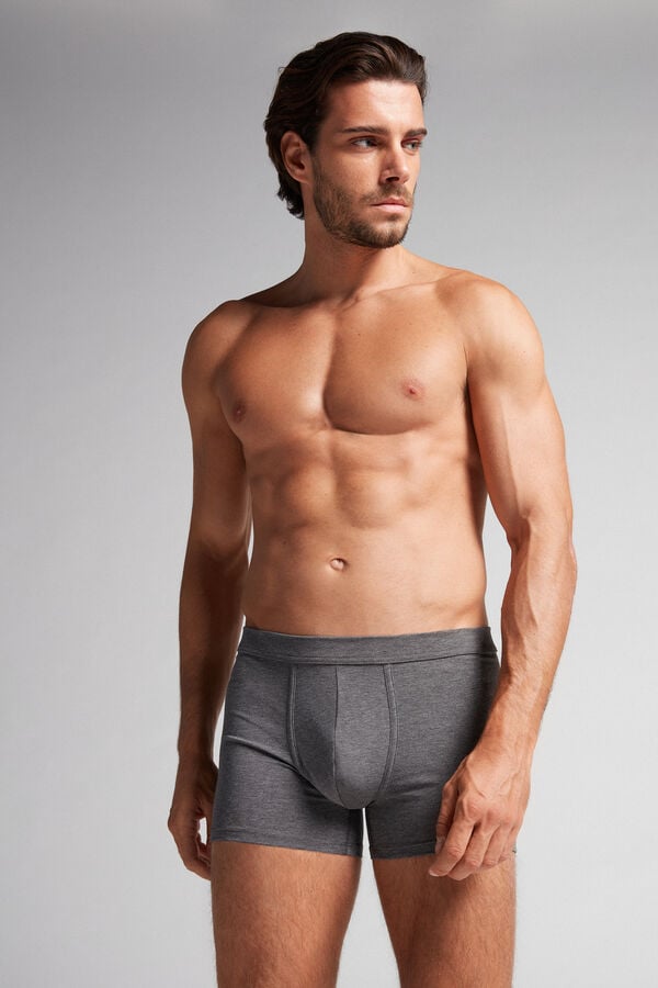 Men Intimissimi Superior Cotton Boxer Deep Grey | 9104326-WA