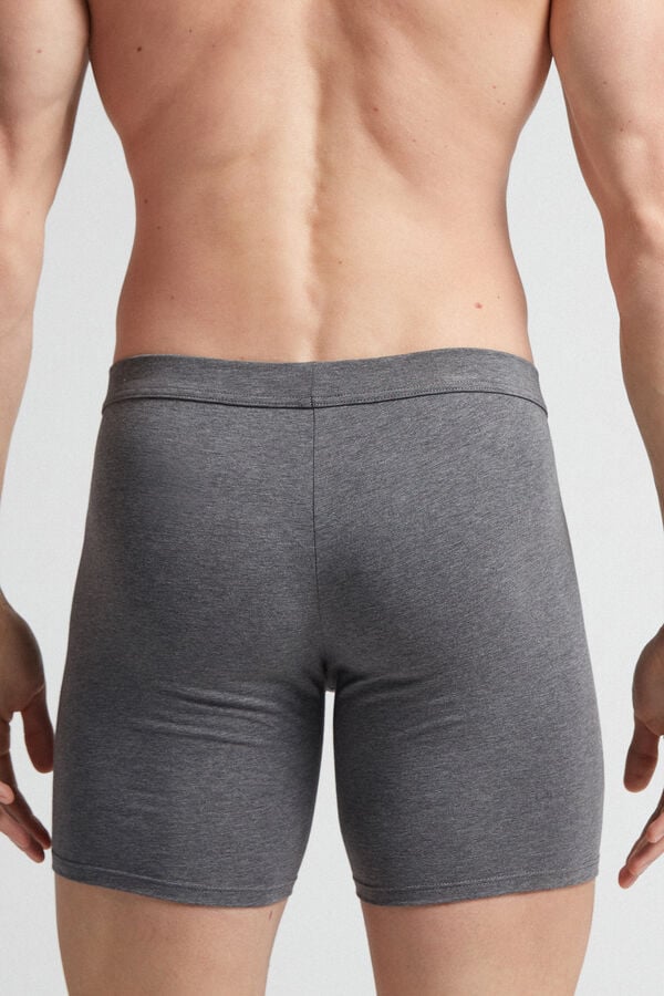 Men Intimissimi Superior Cotton Long Boxer Deep Grey | 3905421-ZM