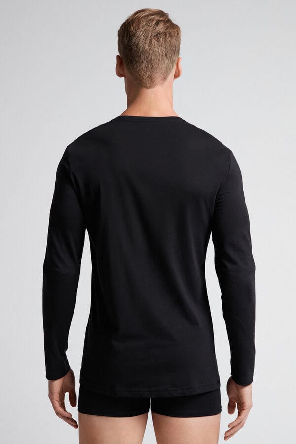 Men Intimissimi Superior Cotton Long Sleeve Black | 7021398-LN