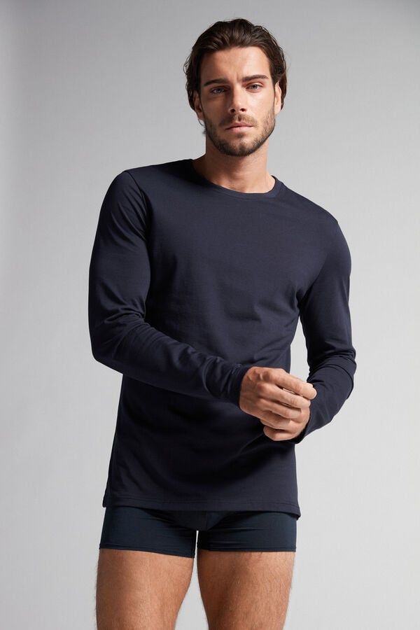 Men Intimissimi Superior Cotton Long Sleeve Black | 4560923-SW