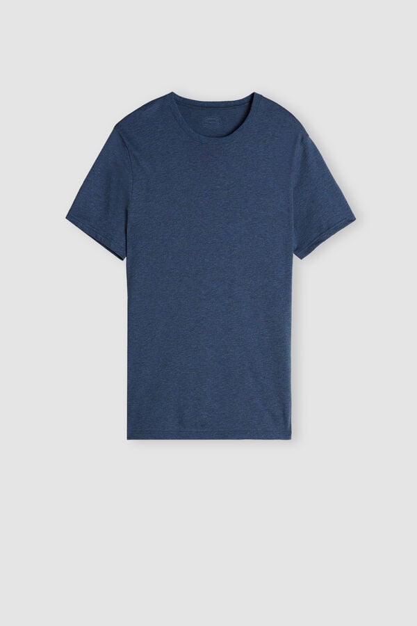 Men Intimissimi Superior Cotton T-Shirt Blue | 9510872-DO