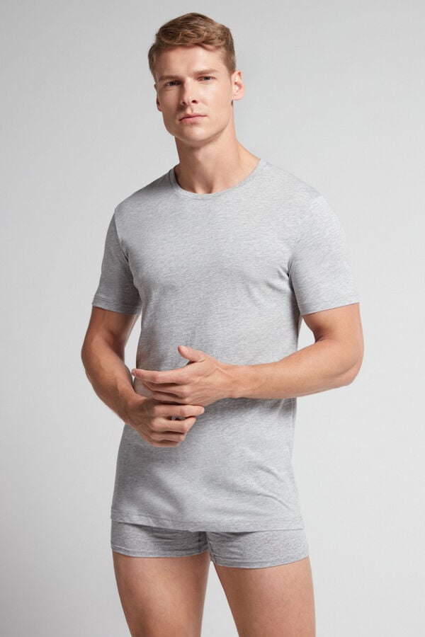 Men Intimissimi Superior Cotton T-Shirt Light Grey | 5976182-SK