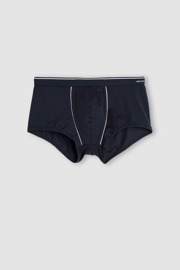 Men Intimissimi Superior Cotton With Exposed Elastic Boxer Blue / White | 4183796-AW