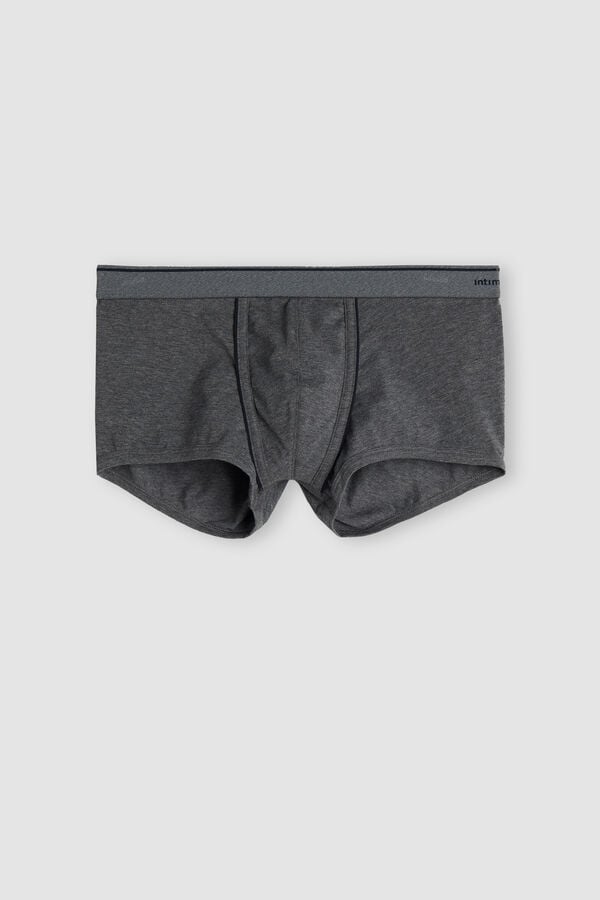 Men Intimissimi Superior Cotton With Exposed Elastic Boxer Deep Grey / Blue | 5706891-LI