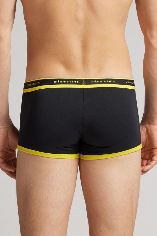 Men Intimissimi Superior Cotton With Logo Boxer Black | 6127053-TB