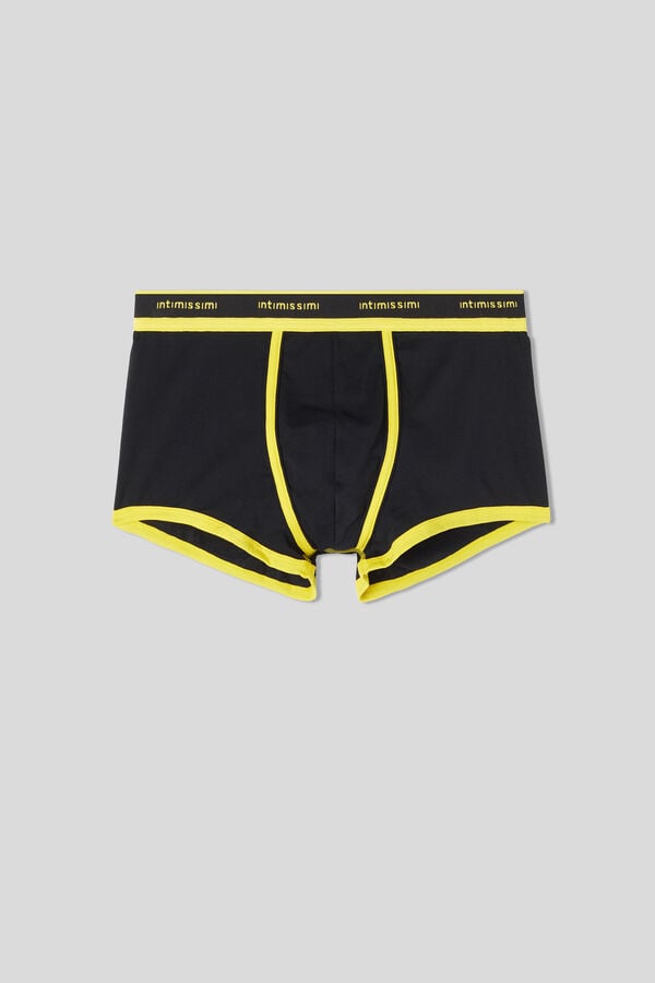 Men Intimissimi Superior Cotton With Logo Boxer Black | 6127053-TB