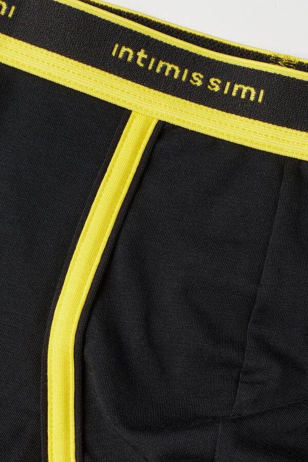 Men Intimissimi Superior Cotton With Logo Boxer Black | 6127053-TB