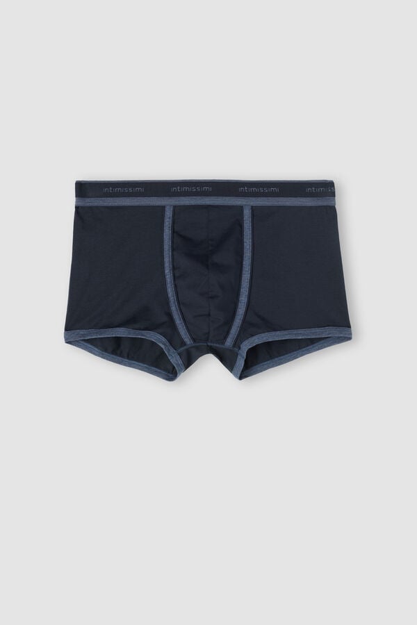 Men Intimissimi Superior Cotton With Logo Boxer Blue / Blue | 3769012-LW