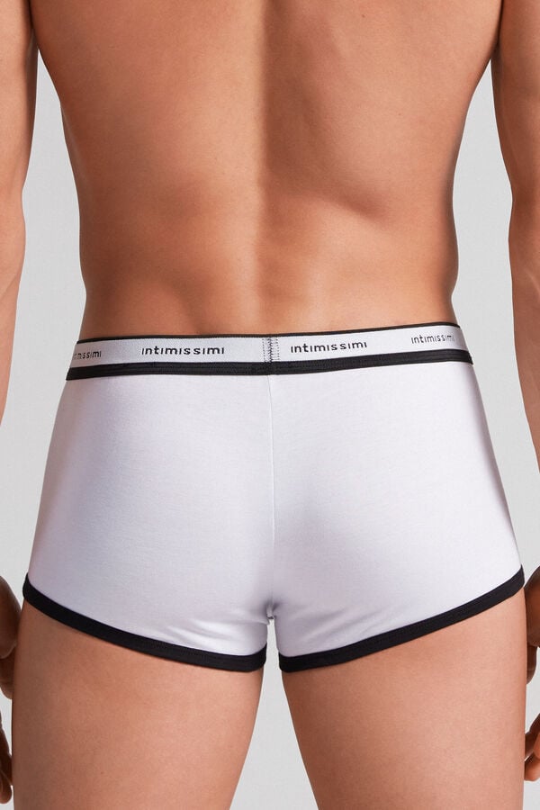 Men Intimissimi Superior Cotton With Logo Boxer White / Black | 8702593-UF