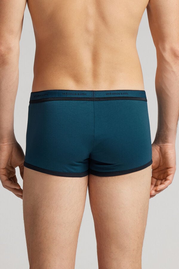 Men Intimissimi Superior Cotton With Logo Boxer Green | 4160378-BV