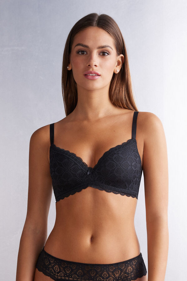 Women Intimissimi Adele Triangle Lace Bra Black | 8623401-CP