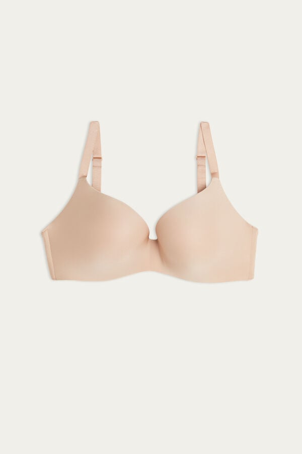 Women Intimissimi Adele Wireless Boost Triangle Ultralight Microfiber Bra Orange Beige | 4760918-JQ