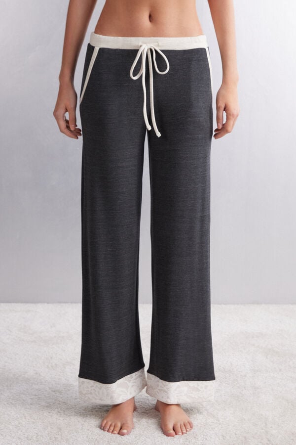 Women Intimissimi Baby It’s Cold Outside Modal And Wool Full Length Palazzo Pants Grey | 8271053-AG