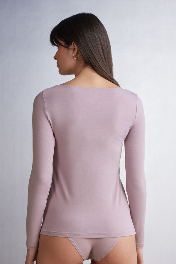 Women Intimissimi Bateau Neck In Micromodal Long Sleeve Pink | 6197238-MW