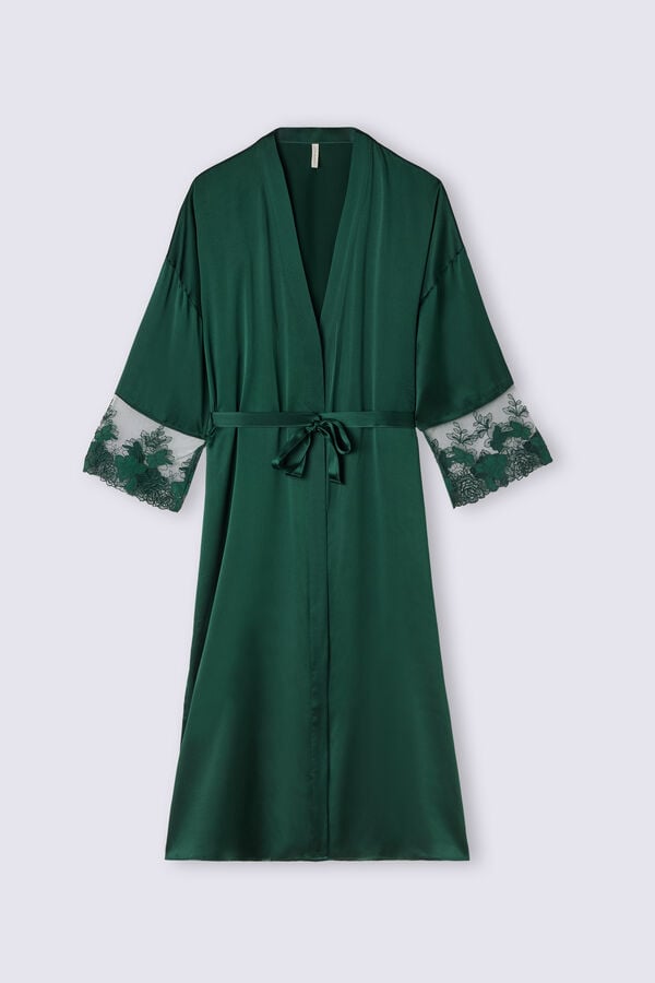 Women Intimissimi Be Your Own Muse Silk Robe Green | 0683714-JB