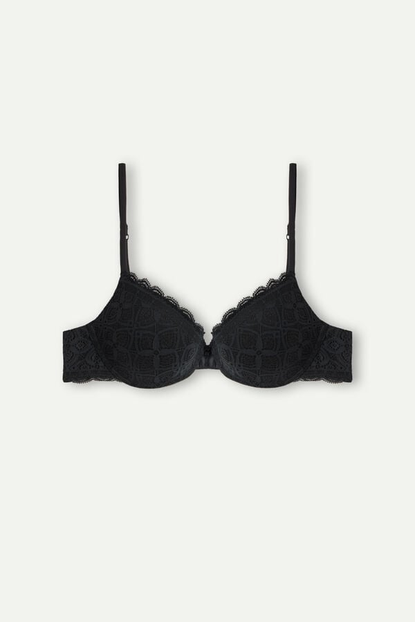 Women Intimissimi Bellissima Push-Up Lace Bra Black | 2048571-YI