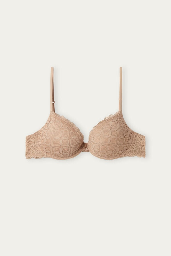 Women Intimissimi Bellissima Push-Up Lace Bra Orange Beige | 6180542-BU