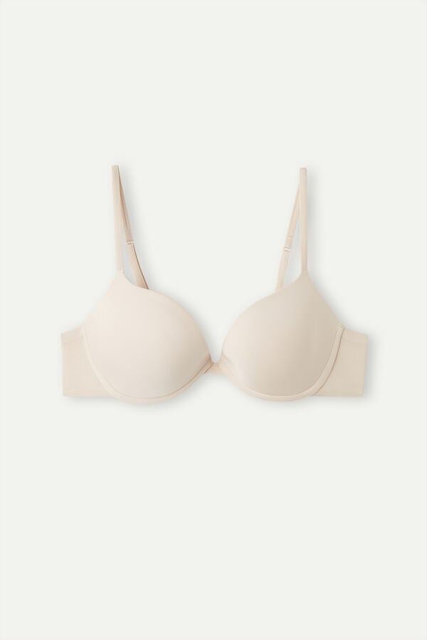 Women Intimissimi Bellissima Push-Up Ultralight Microfiber Bra Cream Pink | 8590732-IK