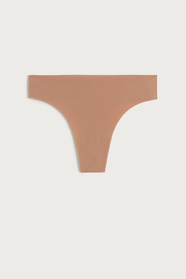 Women Intimissimi Brazilian Seamless Ultra Light Microfiber Briefs Beige | 0194758-QV