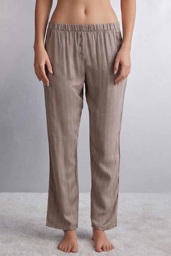 Women Intimissimi Comfort First Full Length Woven Modal Pants Beige | 3856249-OG