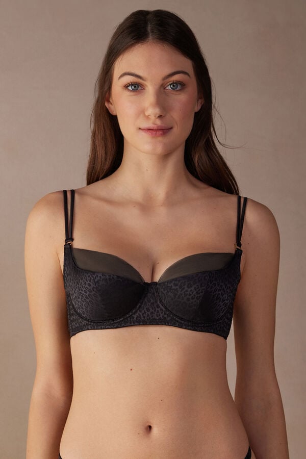 Women Intimissimi Cool Minimal Demi Bra Black | 7602819-SM