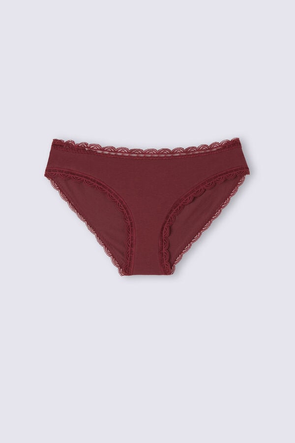 Women Intimissimi Cotton And Lace Panties Red | 5264813-XD