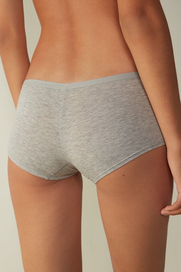 Women Intimissimi Cotton Boyshorts Shorts Light Grey | 5347962-IH