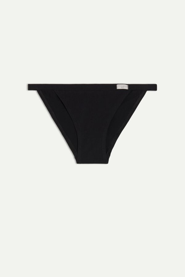 Women Intimissimi Cotton String Panties Black | 2468053-IS