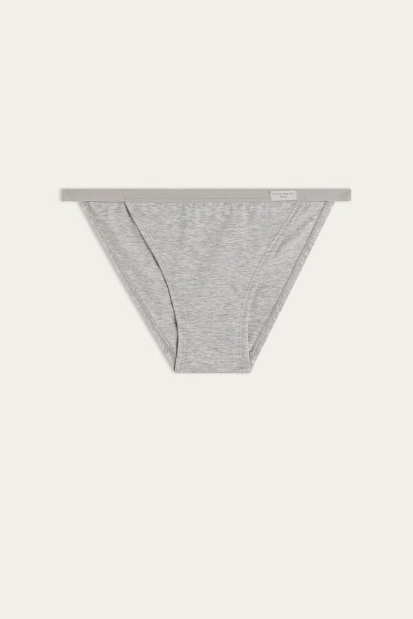 Women Intimissimi Cotton String Panties Light Grey | 5712643-RN